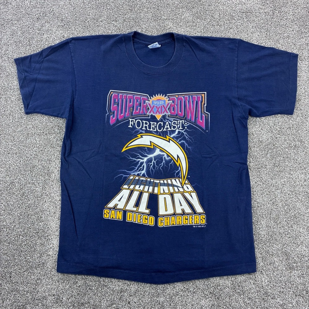 Vintage San Diego Chargers Shirt Mens XL Salem NFL‎ Football Lightning All Day